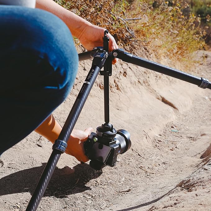 Heavy Duty Lightweight Tripods by foldio foldable studio, Portable Cell Phone & Camera Tripods with Phone Holder, for iPhone, Android, Tripod for Photo Video Shooting (Travel Tripod - Carbon)