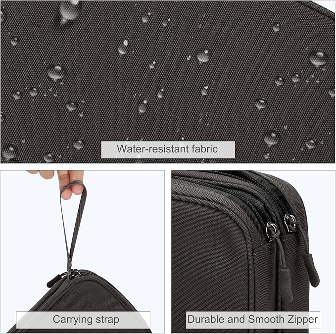 FYY Electronic Organizer, Large Travel Cable Organizer Bag Pouch Electronic Accessories Carry Case Portable Waterproof Double Layers All-in-One Storage Bag for Cable, Cord, Charger, Phone, Coffee