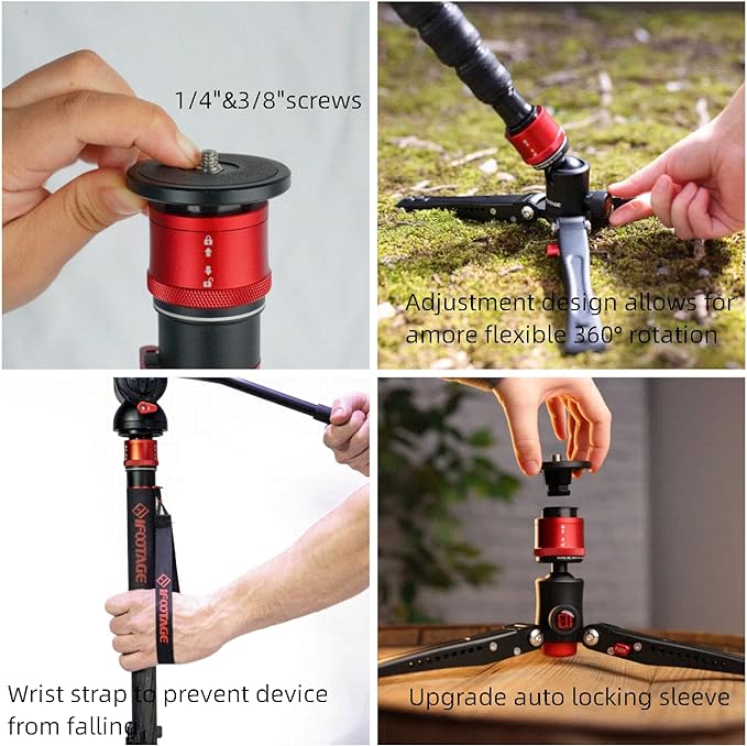 IFOOTAGE Cobra 3 A180T,Camera Monopod with Tripod Base,Aluminum Professional Video Monopod,Suitable for SLR Cameras and Camcorders(71")