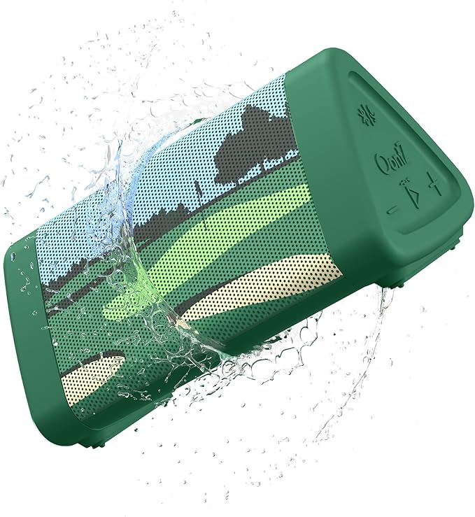 Oontz Upgraded Angle 3 Golf Portable Bluetooth Speaker 5.0-10W Sound, 14-Hr Battery, 100ft Wireless Range, IPX5 Water-Resistant, Budget Small Speaker for Travel, Party, Outdoor or Home (Green)