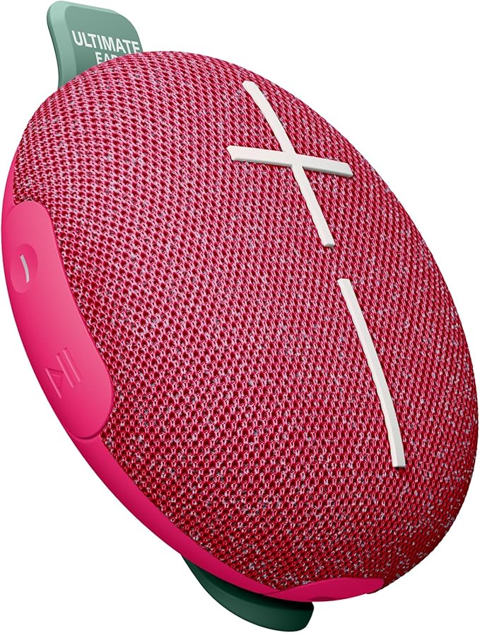 Ultimate Ears MINIROLL Ultra-Portable Waterproof Bluetooth Speaker, Big Bass, IP67 Dustproof, 131 ft Range - Gentle Pink