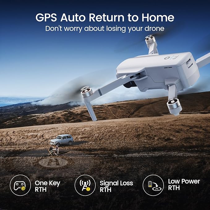 Holy Stone HS360D GPS Drones With 4K Camera For Adults, 249g RC Quadcopter with 80-Min Flight Time, 20000ft Range FPV Transmission Beginner Drone, Auto Return, 2 Batteries, Upgraded HS360S