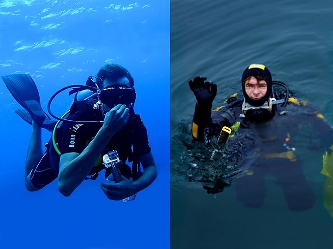 Waterproof Floating Hand Grip Compatible with GoPro Hero 12 11 10 9 8 7 6 5 4 3+ 2 1 Session Black Silver Camera Handler & Handle Mount Accessories Kit for Water Sport and Action Cameras (Yellow)