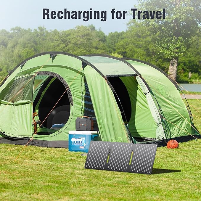 Portable Solar Panel Charger 30W, Foldable Solar Panel Kit with DC/USB C/USB A Output for Power Bank Station Phone Tablet, High Efficiency Waterproof Solar Panel for Camping RV Van Backpacking