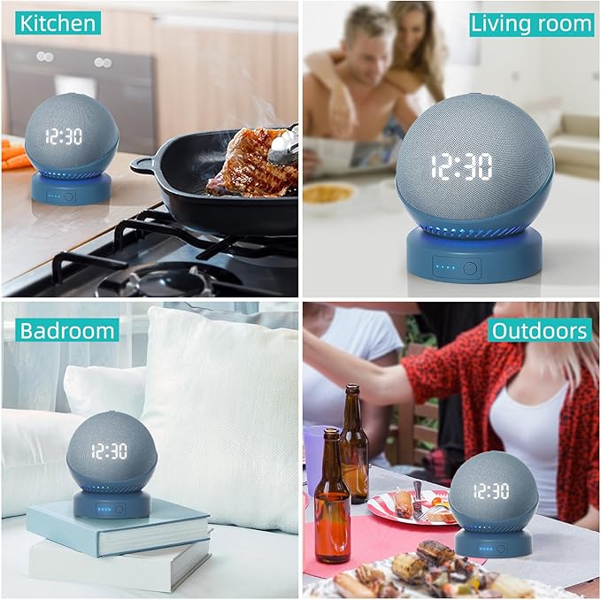 Battery Base for Do/t 4th & 5th Generation Portable D0/t 5TH Gen and Nest WiFi Battery Base Stand, Not Including The Speaker (Blue)