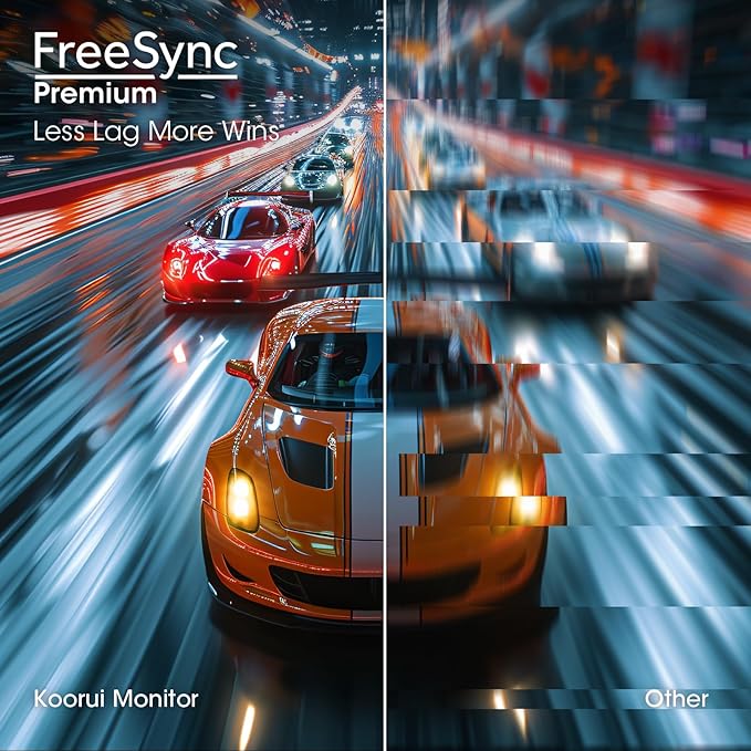 KOORUI GN02 27-inch 240Hz Gaming Monitor, 1ms FHD 1080p, G-SYNC and FreeSync Premium, HDMI 2.0/DP 1.4, Xbox PS5 Switch Ready, VESA, Tilt, Black