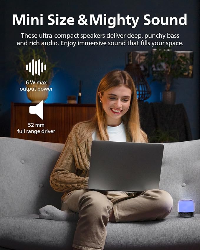Philips S1108 Portable Bluetooth Speaker, 3W RMS, 9H Playtime, TWS Stereo Pairing, LED Light Effects, USB-C Charging – Compact Wireless Speaker for Home, Outdoor, Travel