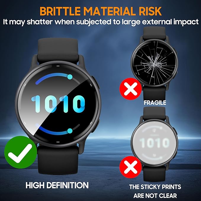 4 Pack Compatible with Garmin Vivoactive 6 Screen Protector PMMA for Garmin Vivoactive 6 Screen Protector Cover Precise Fit,Scratch Resistance