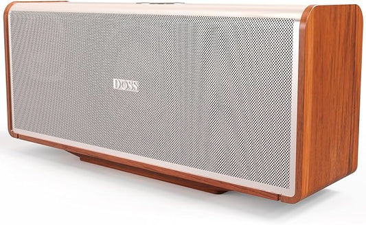 DOSS SoundBox Ultra Bluetooth Speaker with 2.1 Channel Audio, 80W Superior Sound with Deep Bass, Two DSP Technologies, 18H Playtime, BT 5.3, Wireless for Home, Office, Bedroom-Gold