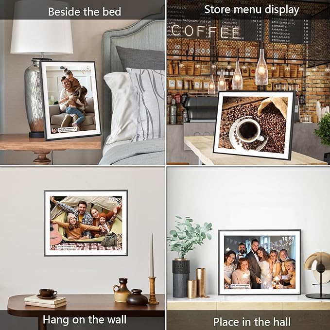 64GB 19inch FRAMEO Smart WiFi Digital Photo Frame 1280x960(4:3) IPS LCD Touch Screen, Auto-Rotate Portrait and Landscape, Dual-WiFi Share Moments Instantly via Frameo App from Anywhere