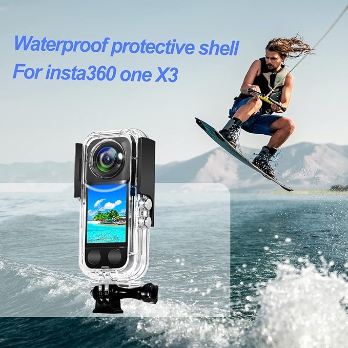 Waterproof Case for Insta 360 one X3 Action Camera, Underwater Diving Protective Housing 40M with Bracket Accessories