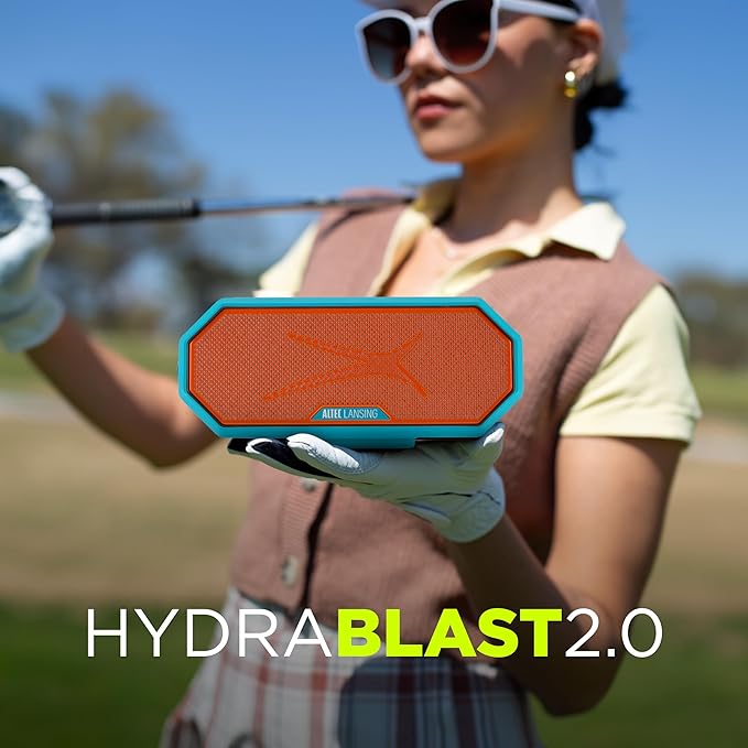 Altec Lansing - Portable Bluetooth Speaker HYDRABLAST 2.0, Waterproof IP67, 20W Output Power, Magnetic Bluetooth Speaker (Miami Dolphins)
