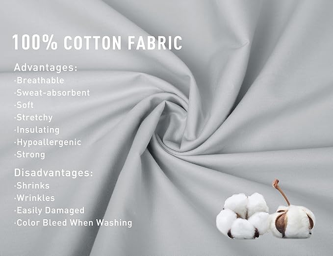 Sunflower Body Pillowcase 100% Cotton Long Pillow Cover/Case Envelope Closure 1 Pack, 21×54 inches Ultimate Gray, Soft and Breathable