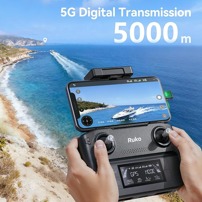 Ruko F11GIM2 Drones with Gimbal+EIS 4K Camera for Adults, 96 Min Long Flight Time 16404ft Long Range FPV, Auto Return Home with GPS, Level 6 Wind Resistance, Foldable Quadcopter