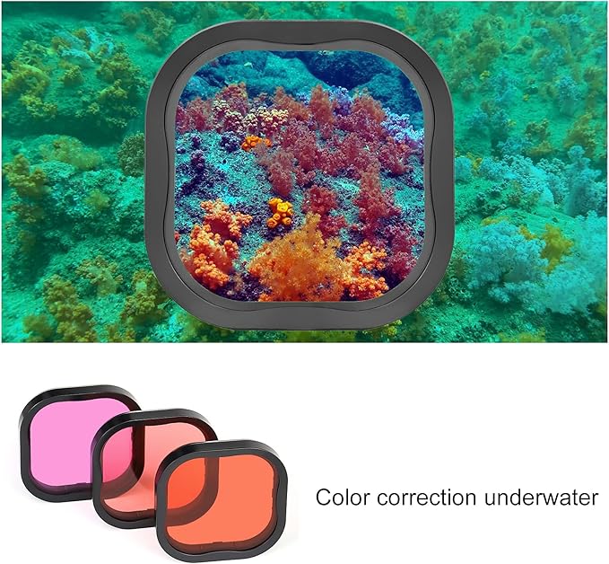 Waterproof Case with Dive Filters for GoPro Hero 13 12 11 10 9 Black, 60M Underwater Protective Dive Housing Case with Red, Snorkel, Magenta, 5X Close-up Macro Filters