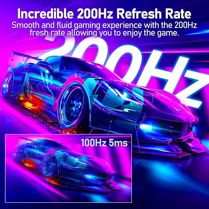 ZZA Gaming Monitor 27 inch PC Gaming Computer Monitor-165/200Hz 1ms -FHD 1080P丨FreeSync丨HDMI 2.0丨Display Port 1.4丨VA丨 Angle Adjustable丨VESA Compatible,Black