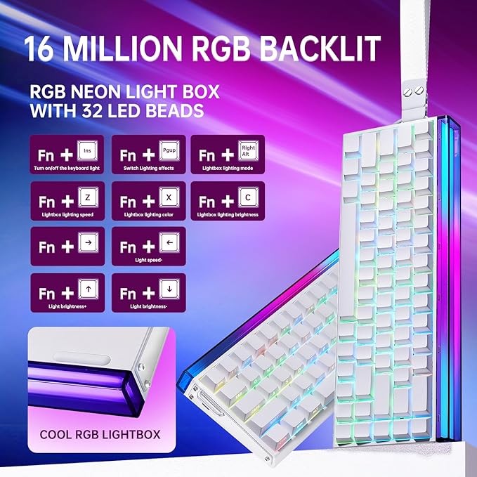 x Aula Hero 68he 60% Gaming Keyboard Wired, Hall Effect Keyboard Magnetic Switch RGB Backlit with Adjustable Actuation,Rapid Trigger Mode,8K Hz Polling Rate,0.125ms Latency,Side Printed PBT Keycaps