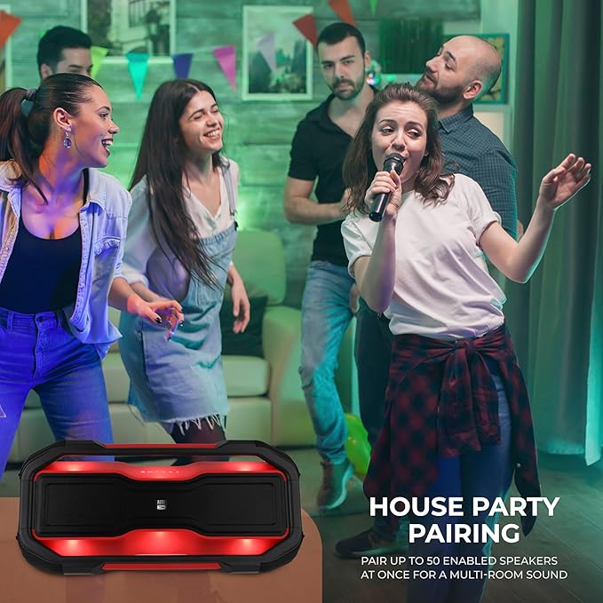 Altec Lansing ROCKBOX XL Wireless Bluetooth Speaker, Portable Waterproof with 20 Hour Playtime and 5 Illuminating LED Light Modes, Floating Wireless Speaker for Indoors and Outdoors