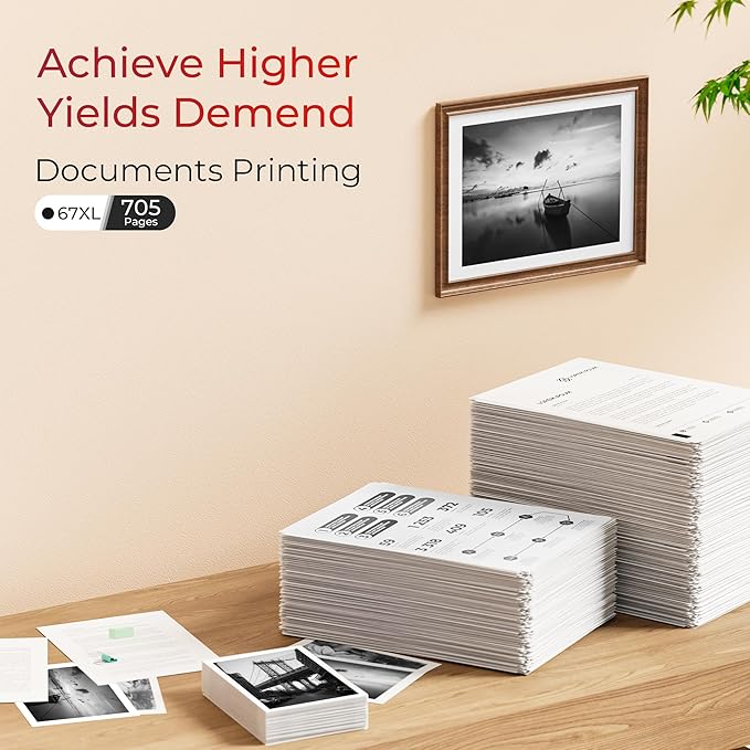 67XL Ink Cartridge (2-Black) Compatible for HP Ink 67 for HP 67XL Black Ink Cartridge High Yield for Deskjet 2700 2700e 2755e 2855e 2800e 2852e 2827e 4100e 4155e 4255e Envy 6000 6055e 6455e Series