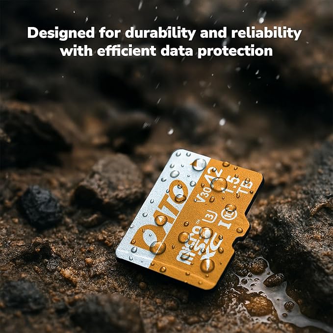 DATO 256GB Advance Plus microSDXC Memory Card, UHS-I, C10, U3, V30, A2, 4K UHD, Up to 160/150 MB/s, for Mobile Phones, Tablets, Gaming Consoles, Cameras, Drones, and Professional Equipment