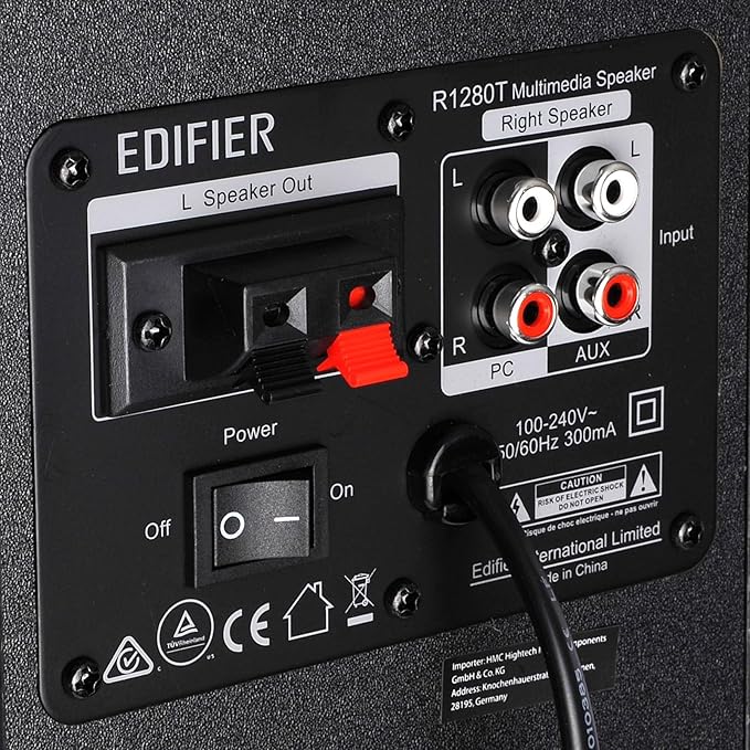 Edifier R1280T Powered Bookshelf Speakers - 2.0 Active Near Field Studio Monitor Speaker - Black - 42 Watts RMS