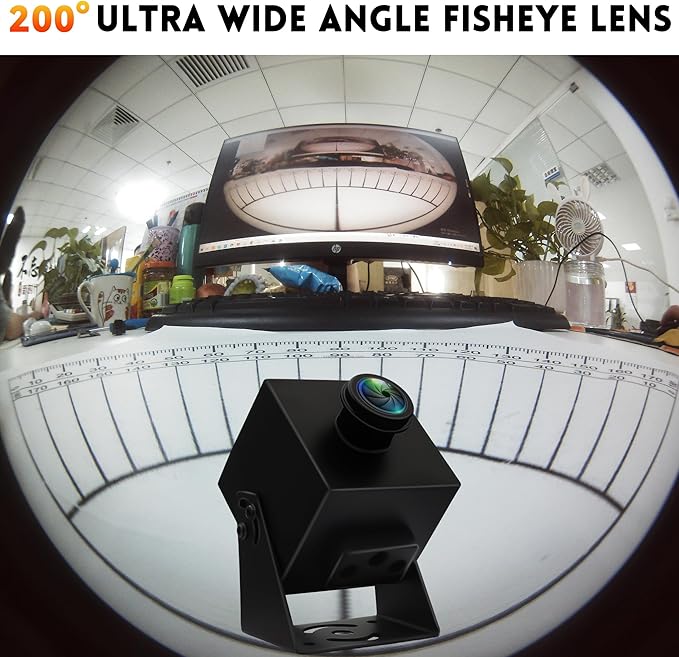 48MP USB Camera 8K Webcam 6000P Ultra HD Cam with 200Degree Wide Angle Fisheye Lens PC Computer Lightburn for Laser Engraver Plug and Play for Document Scanning Face Recognition