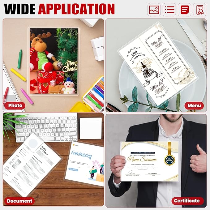 CAREGY Thermal Laminating Pouches,150 Pack Laminating Sheets, 5 Mil, 9 x 11.5 Inches Lamination Sheet Paper for Laminator, Round Corner Letter Size, Office and School Supplies