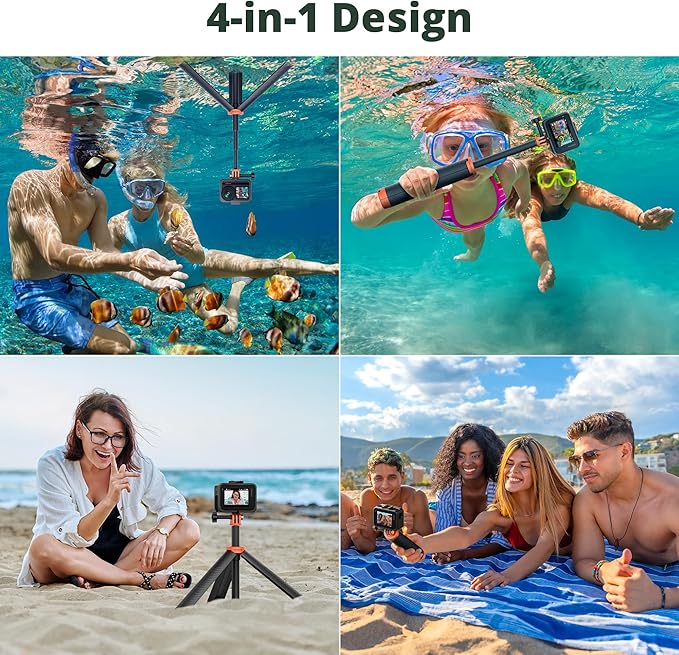 AKASO Floating Selfie Stick Tripod for Gopro Hero 13/12/11/10/ 9/Max/DJI Osmo Action EK7000/Brave 4/Brave 7 LE/Brave 7 Action Camera Handle Mount Accessories
