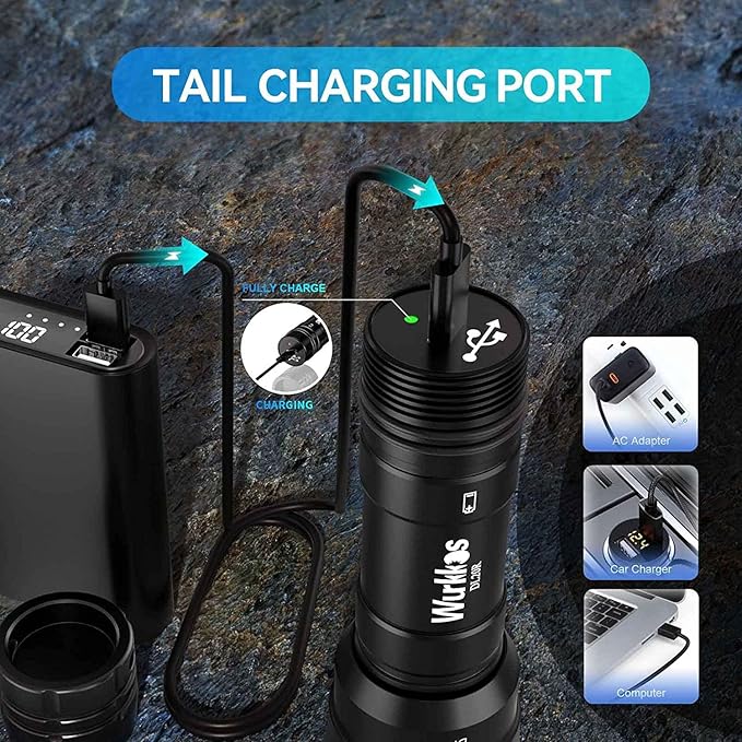 Wurkkos DL20R Diving Flashlight 3200 Lumen Dive Light 100M Scuba Dive Light IPX8 Waterproof Underwater Flashlight Submarine Flashlight with XHP50.2 Scuba Gear