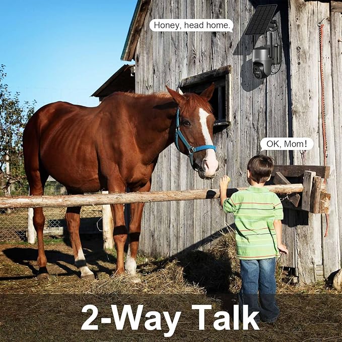 No WiFi Security Camera Outdoor Wireless, Cellular Security Cameras, Solar Camera Outdoor Wireless, 2K HD Color Night Vision, Motion Detection, 2-Way Talk, IP66 Waterproof, 2 Pack