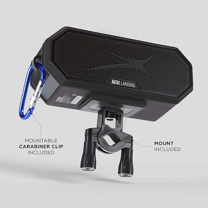 Altec Lansing Loud Portable Speakers Bluetooth Wireless Waterproof - MultiColor LED, 20 Hour Playtime, Mount Included | HydraBLAST 2.0 Magnetic Bluetooth Speaker for Travel, Home and Outdoor Adventure