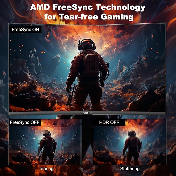 27 Inch Curved Gaming Monitor 180HZ QHD Height Adjustable, Professional PC 2K Monitors 2560 x 1440p Home Office Computer Screen, HDMI, DP, AdaptiveSync, 1500R, Build-in Speaker, 100 x 100 mm VESA