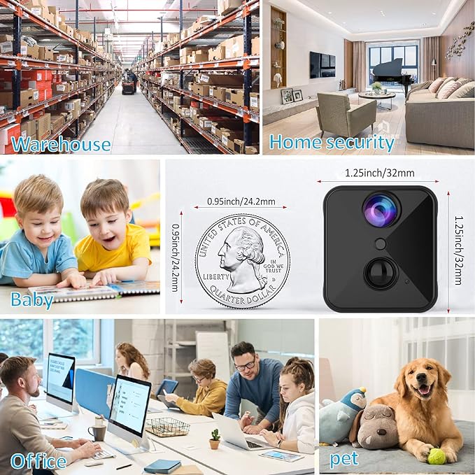 Upgraded Spy Camera WiFi Hidden Camera,4K HD Home Security Camera,100 Days Standby Battery Life,AI Motion Detection Alerts, Clear Night Vision,Real Time Record Surveillance Camera