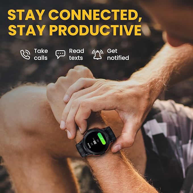 Rugged Smart Watch for Men, Foreman Smartwatch, Waterproof Digital Watch for The Toughest Jobs, with Fitness Trackers, Heart Rate Monitor, IP68, Pedometer, Workout Modes and More