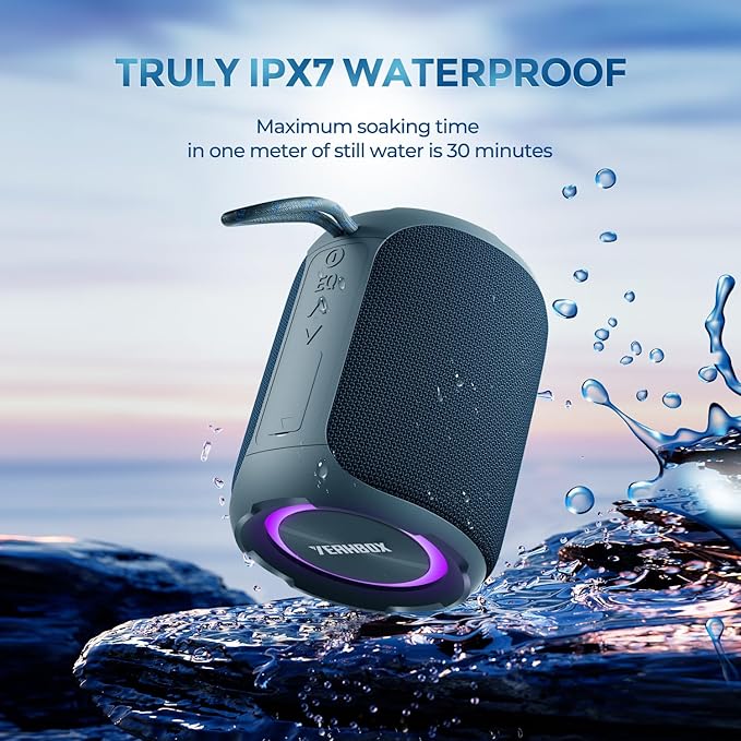 Portable Bluetooth Speaker with Stereo, IPX7 Waterproof, Bluetooth 5.3 with 4-in 1 BT/Aux/TF-Card/U Disk Input, 40W Wireless Speaker for Outdoor/Home/Party/Electronic Gadgets