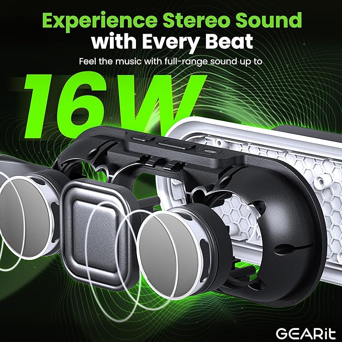 GEARit SoundBrick Wireless Golf Speaker w/ 16W Audio Power - IPX6 Waterproof Bluetooth Speaker - RGB Lights & TWS Pairing - Magnetic Outdoor, Indoor Speakers Bluetooth