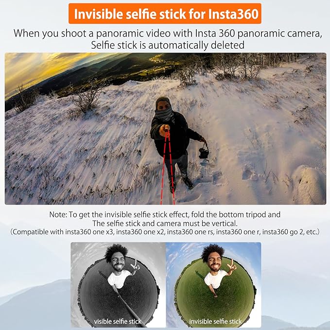 VRIG Extendable Selfie Stick Tripod for GoPro Max Hero 10 9 8 7 6 5 4, DJI Osmo Action, Insta 360 One R and More Action Camera（55.1''）