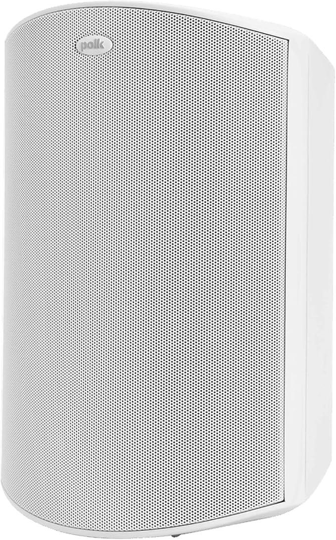 Polk Audio Atrium 5 Outdoor Speakers Wired with Powerful Bass (Pair, White), All-Weather Durability, Broad Sound Coverage, Speed-Lock Mounting System