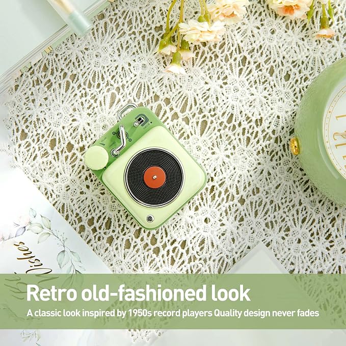 Muzen Mini Bluetooth Speaker, Button Small Cute Portable Metal Retro Wireless Speaker with Loud Volume Great Sound and Portable Lanyard & Gift Bag for Office Classic Vintage Decor