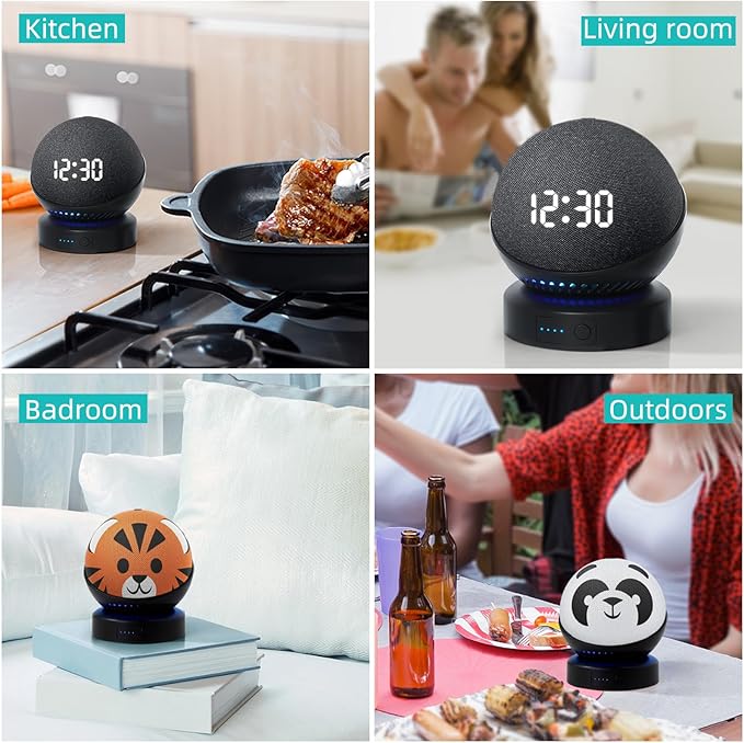 Battery Base for Do/t 4th & 5th Generation Portable Do/t 5TH Gen and Nest WiFi Battery Base Stand, Not Including The Speaker (Black)