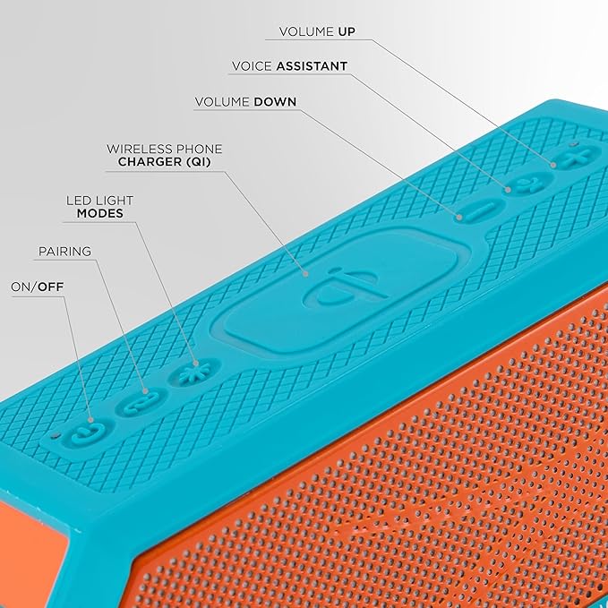 Altec Lansing - Portable Bluetooth Speaker HYDRABLAST 2.0, Waterproof IP67, 20W Output Power, Magnetic Bluetooth Speaker (Miami Dolphins)