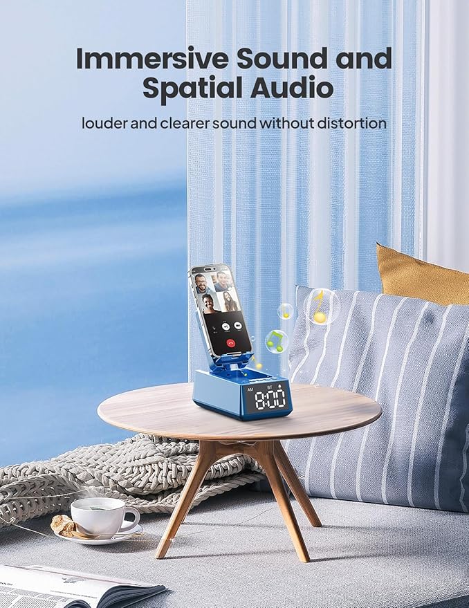 Birthday Gifts for Men Women, Cell Phone Stand Bluetooth Speaker with Anti-Slip Base, Hd Surround Sound, Cool Multi Functional Gadget, Unique Gift for Him, Her, Husband, Wife, Dad, Mom