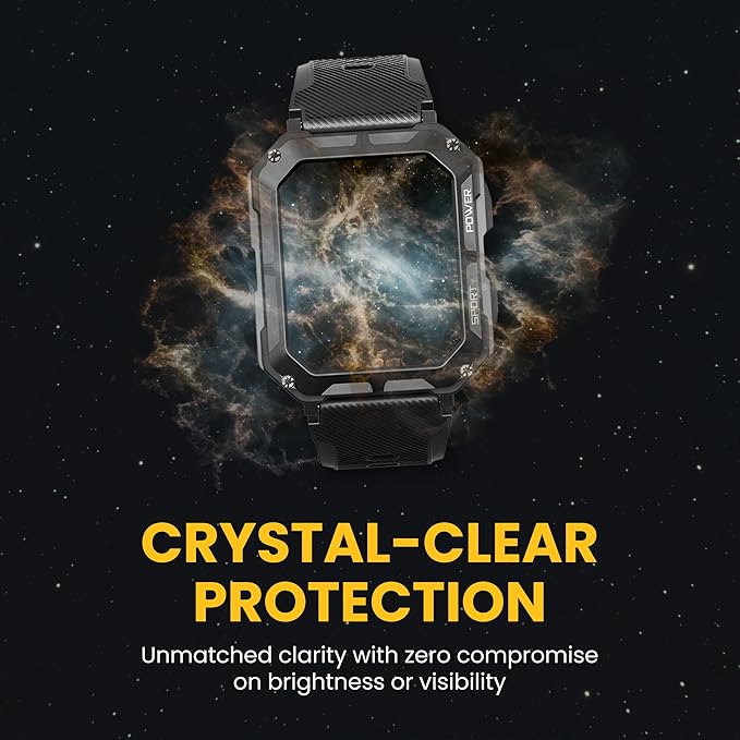 Hard Hat Smartwatch Screen Protector, Scratch Resistant, Impact Absorbing, Ultra-Clear, Touch Responsive, Easy Install, Fits Original Smart Watch for Men