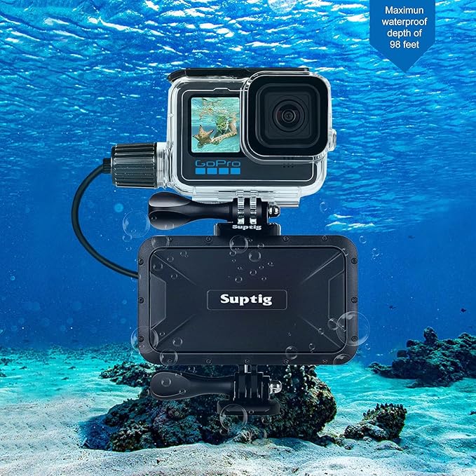 Suptig Portable Charger, 7800mAh Battery Pack Power Bank, Compatible for Gopro Hero 13 Hero 12 11 10 9 8 7 6 5 4 3 3+ Hero Session Hero + DJI osmo AKASO Insta 360 Digital Camera Phone (Black)