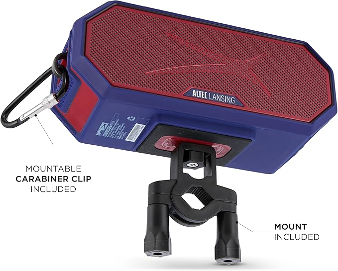 Altec Lansing - Portable Bluetooth Speaker HYDRABLAST 2.0, Waterproof IP67, 20W Output Power, Magnetic Bluetooth Speaker (New York Giants)