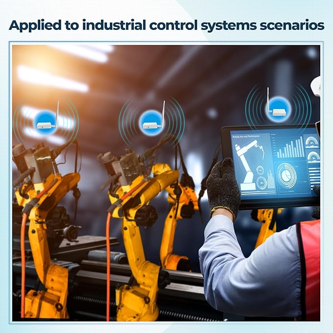 WiFi HaLow IoT Module, WiFi Halo Bridge with 802.11ah, Long-Range Point-to-Point Transmission, Supports Ethernet & Serial Communication, Ideal for Drones, Robotics, Industrial Control & IoT Smart Home