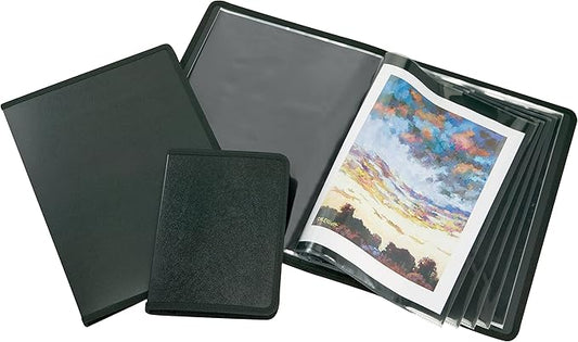 Alvin APB0406 Art Presentation Book, Great for Presentations or Storage, Acid-free, 4" x 6" Dimensions, Comes with 24 Top Loading Polypropylene Pages, Can Hold up to 48 Photos, Black.