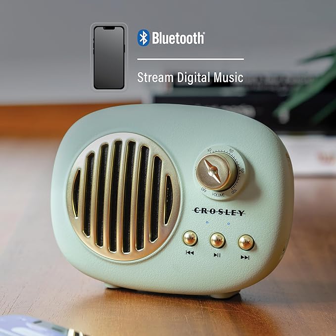 Crosley CR3044A-MN Piper Portable Bluetooth Speaker, Mint