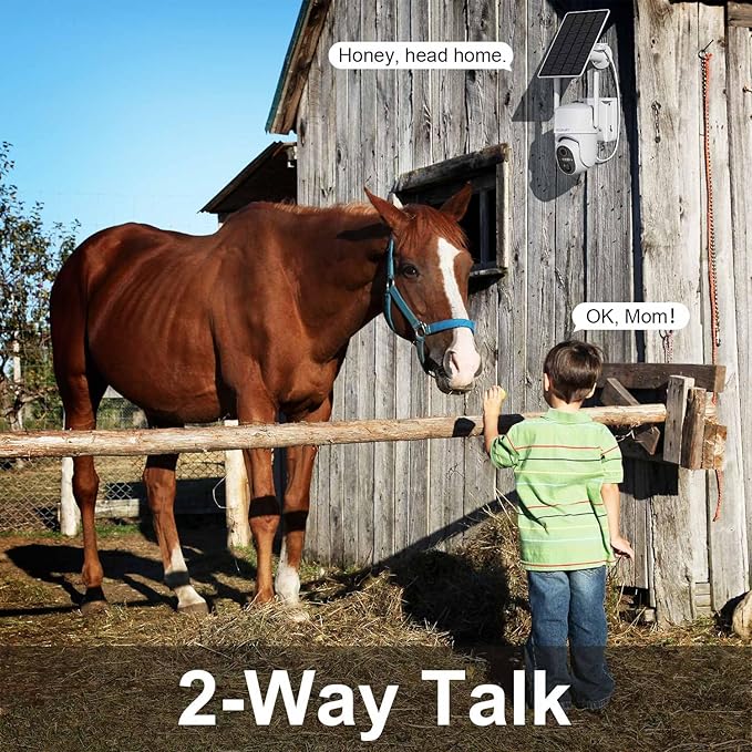 4G LTE Cellular Security Cameras Wireless Outdoor, No WiFi Security Cameras, Solar Camera Outdoor Wireless, 2K HD Celllular Trail Camera with PTZ, Human Detection, 2-Way Talk, IP66 Waterproof, 2 Pack