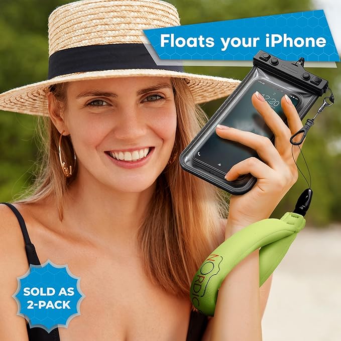 Waterproof Camera Floaty (2-Pack) – Floating Strap for Action Cameras, GoPro Accessories, DJI Floating Handle, Phone Floating Strap, and Pool Floats